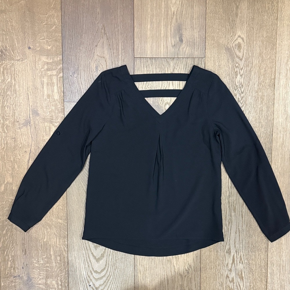 41 Hawthorn Black Strappy V-Neck Blouse